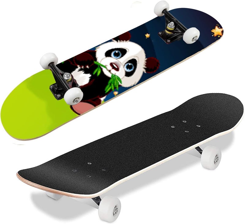 asktom Skateboards for Beginners Kids Boys Girls and Adults 31"x8" Pro Complete Skateboard 8 Layers Maple Wood, Double Kick Concave, Fascinating Cool, Solid&Durable - Image 3